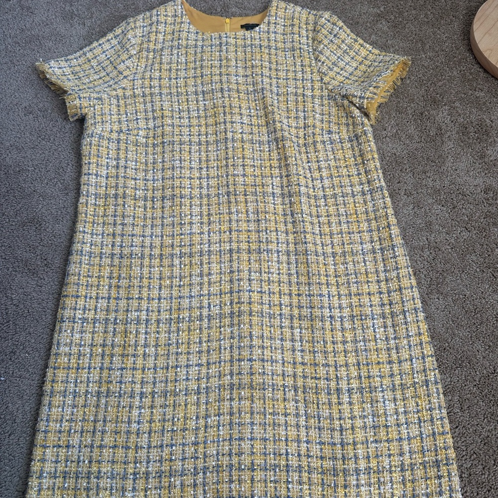 Ann Taylor Yellow Tweed Midi Dress - Picture 3 of 7
